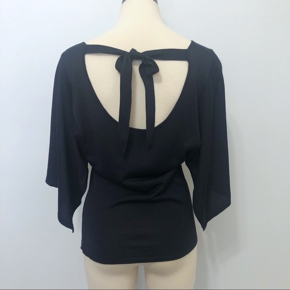 SOLD Lewit Tie Back Split Sleeve Sweater Blouse - Picture 4 of 8
